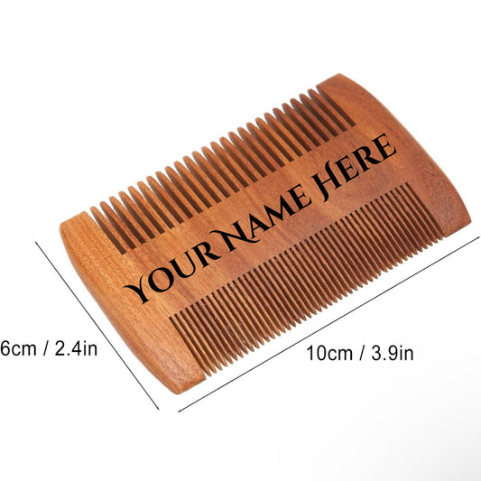 Custom Laser Engraved Pocket Mini Beard Comb Dual Sided